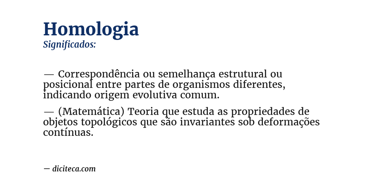 Significado de homologia