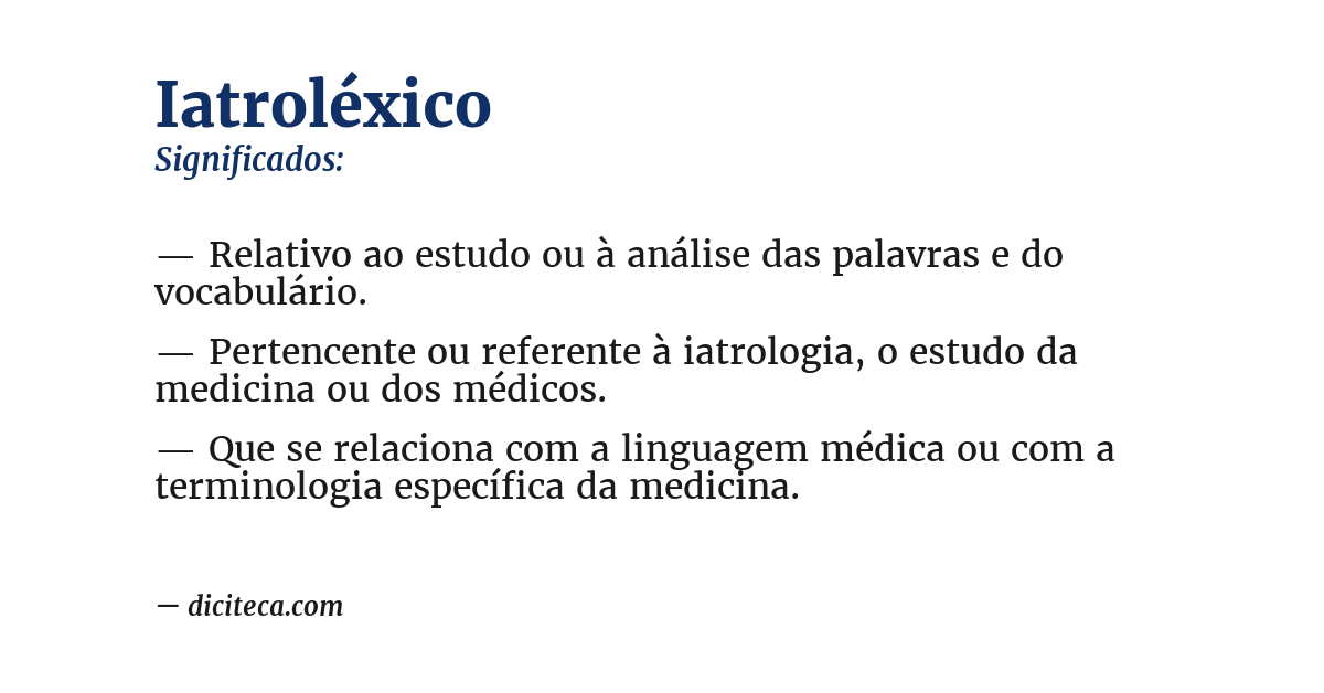 Significado de iatroléxico
