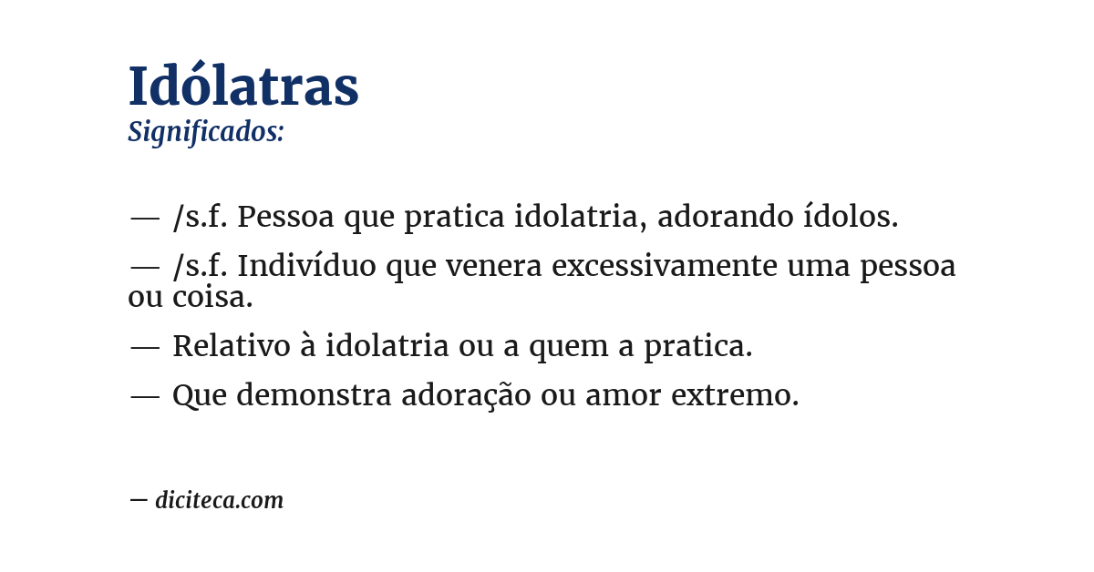 Significado de idólatras