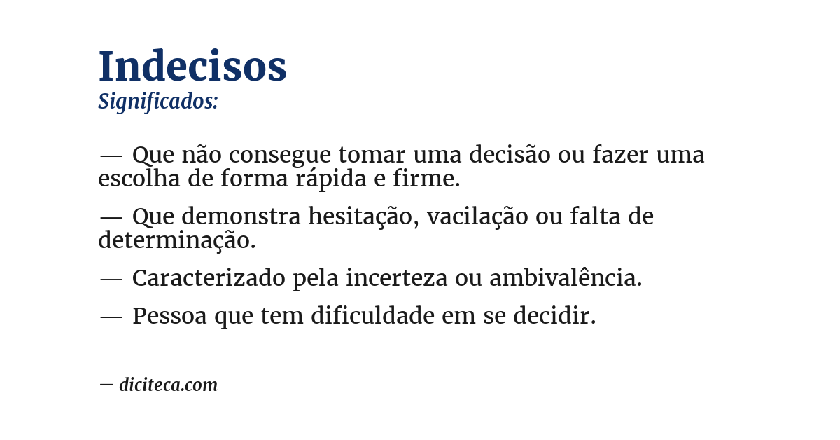Significado de indecisos