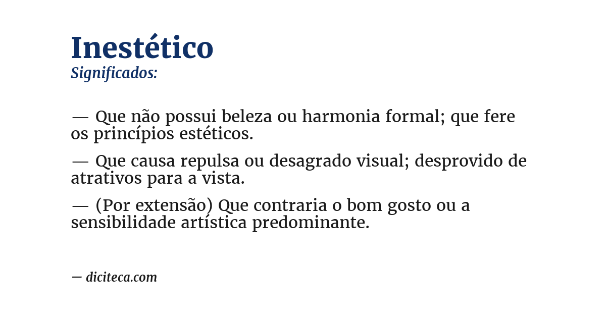Significado de inestético