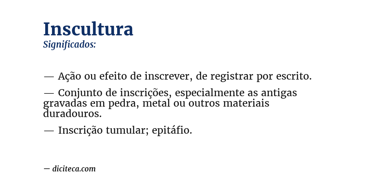 Significado de inscultura