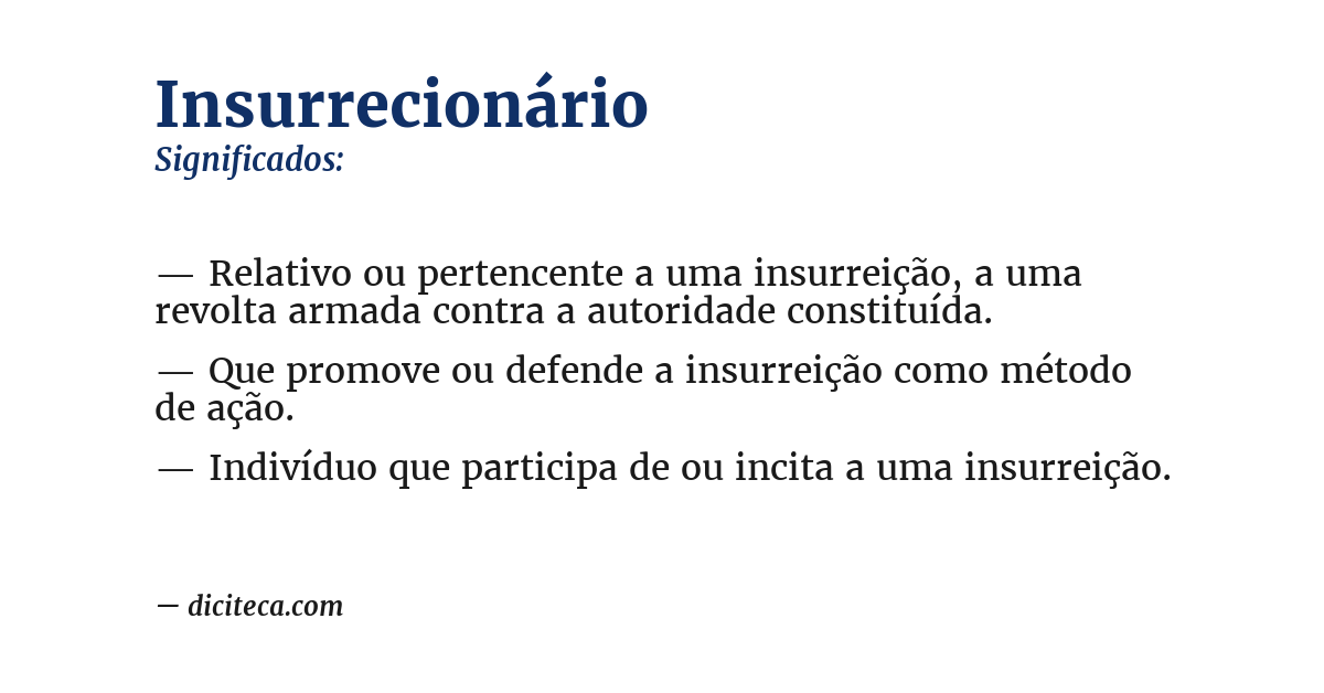 Significado de insurrecionário