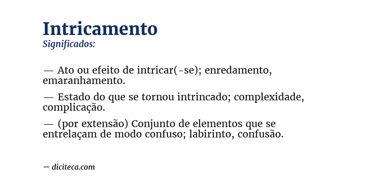 Significado de intricamento