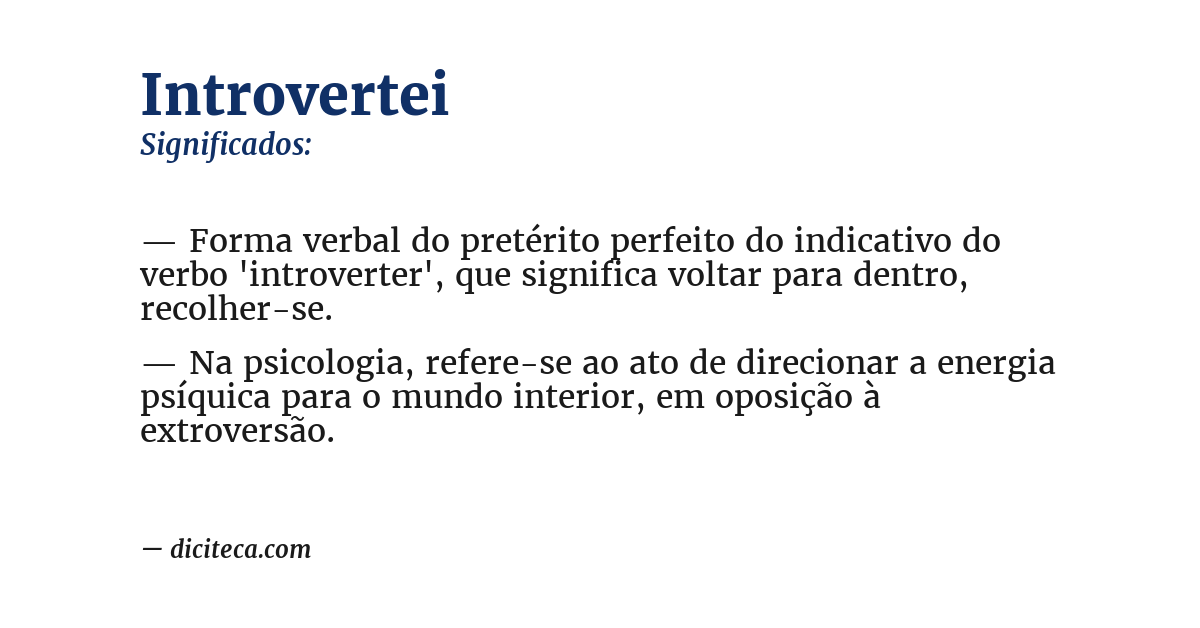 Significado de introvertei