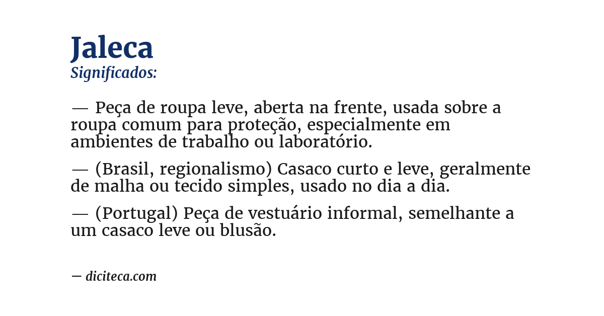 Significado de jaleca