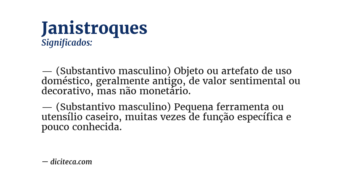 Significado de janistroques