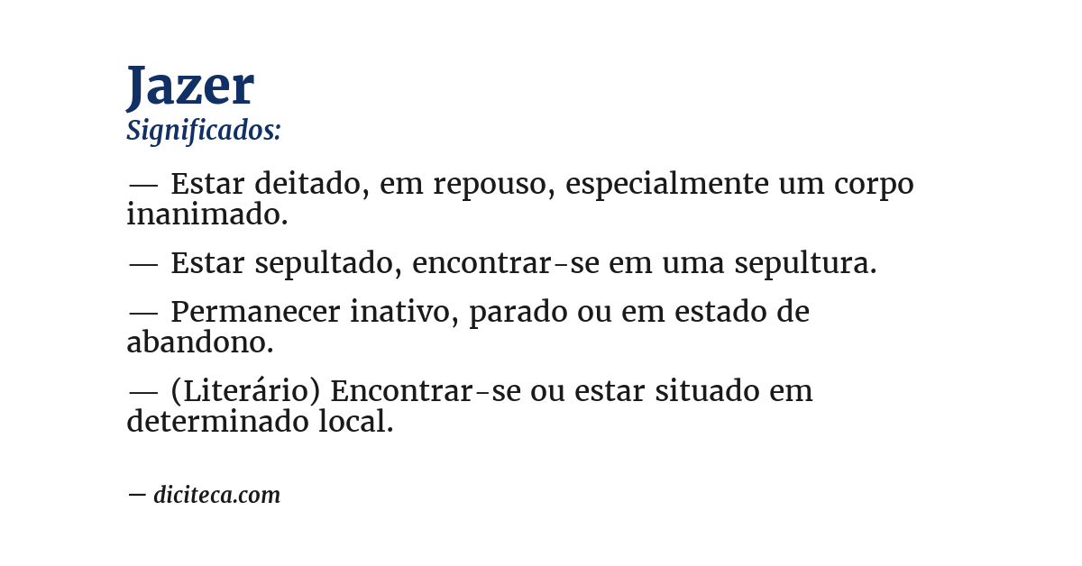 Significado de jazer