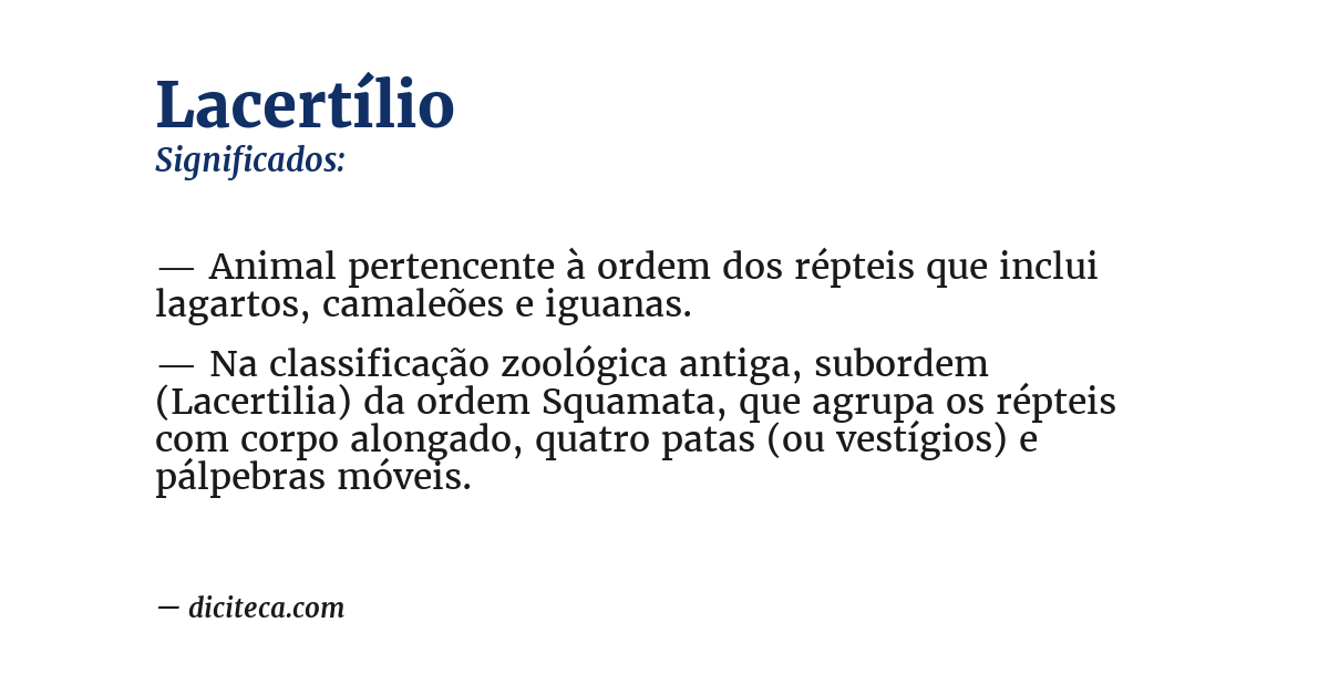 Significado de lacertílio