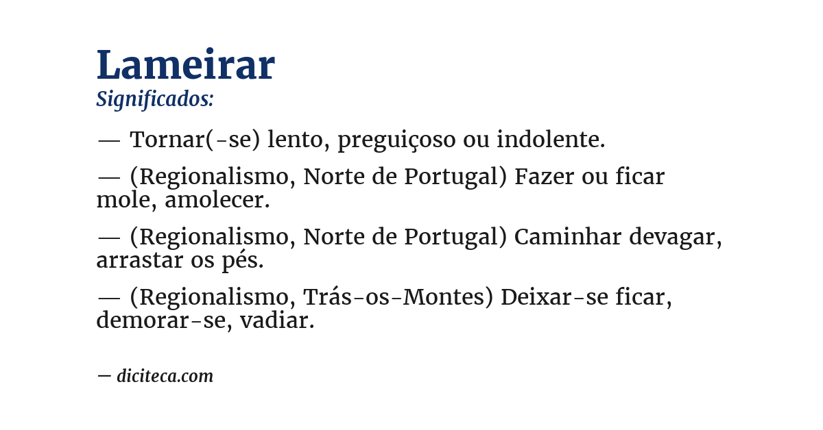 Significado de lameirar