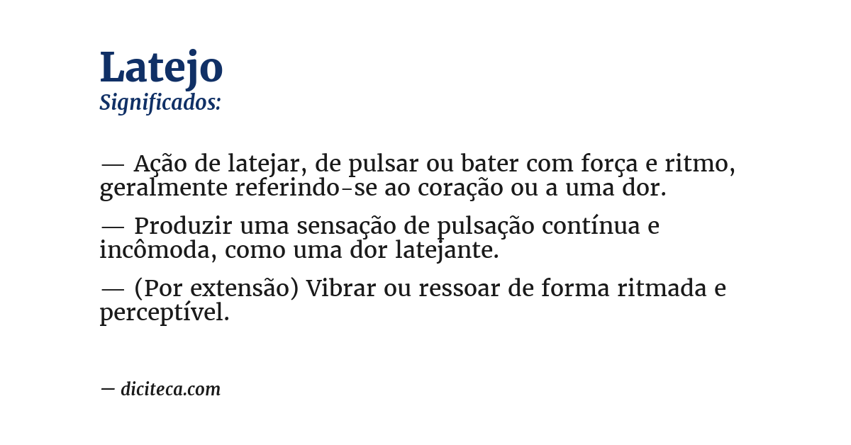 Significado de latejo
