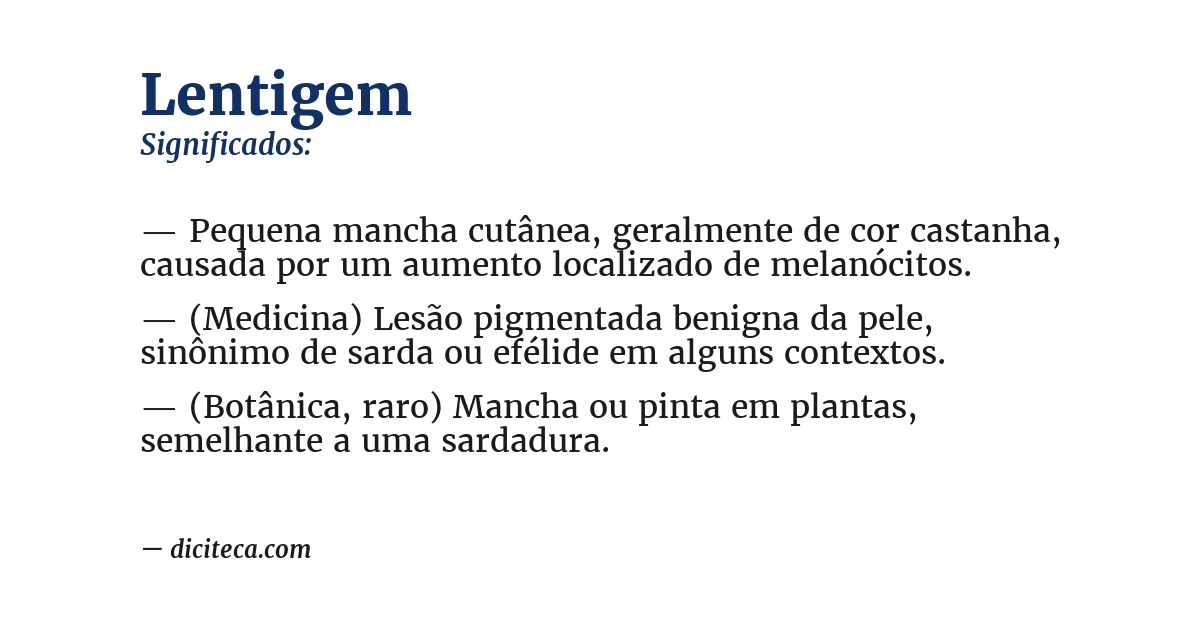 Significado de lentigem