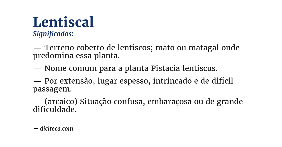 Significado de lentiscal