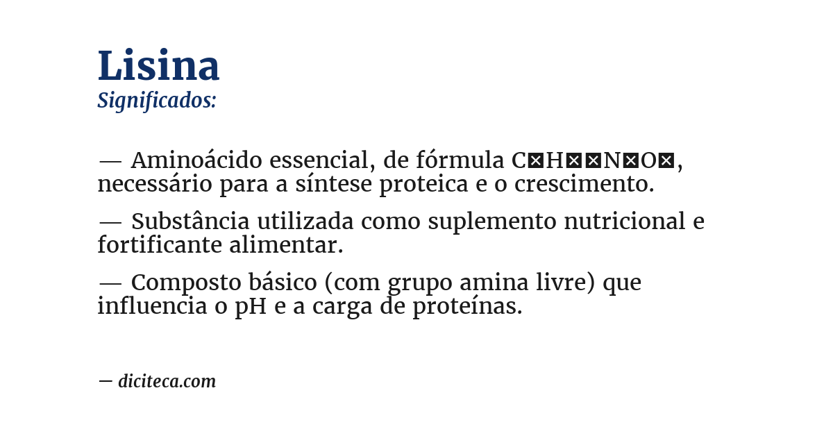 Significado de lisina