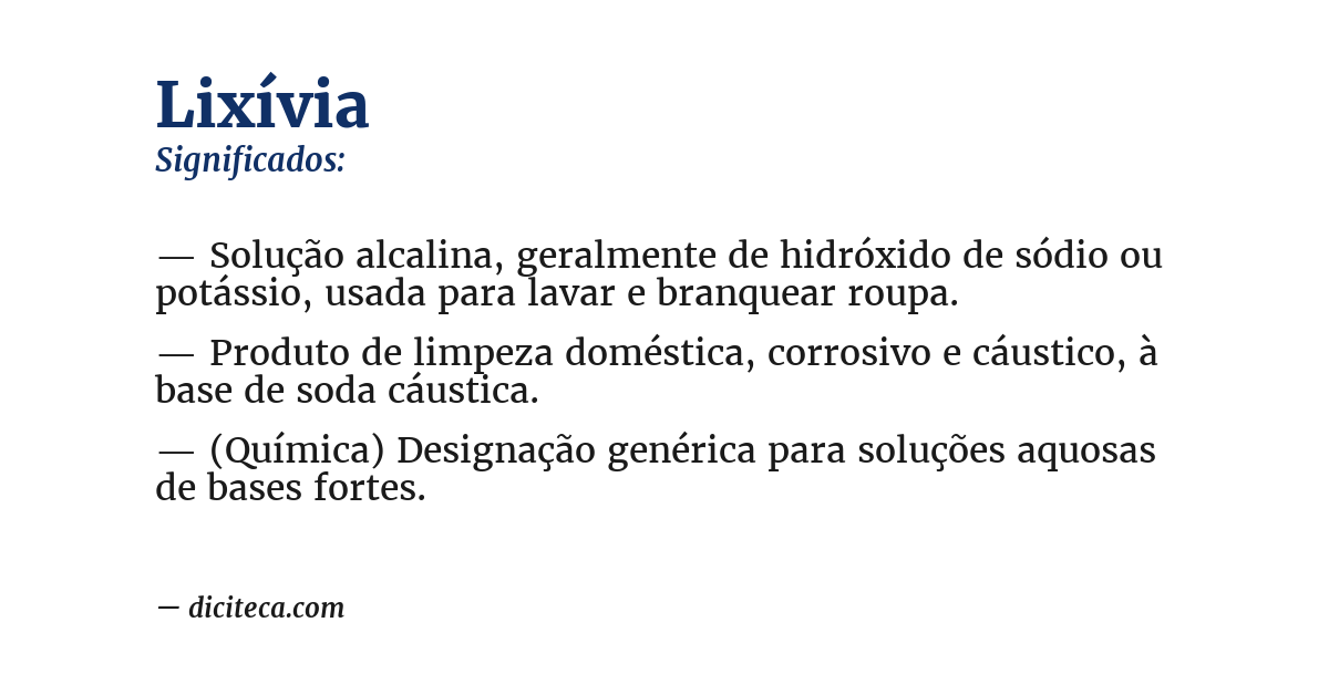 Significado de lixívia