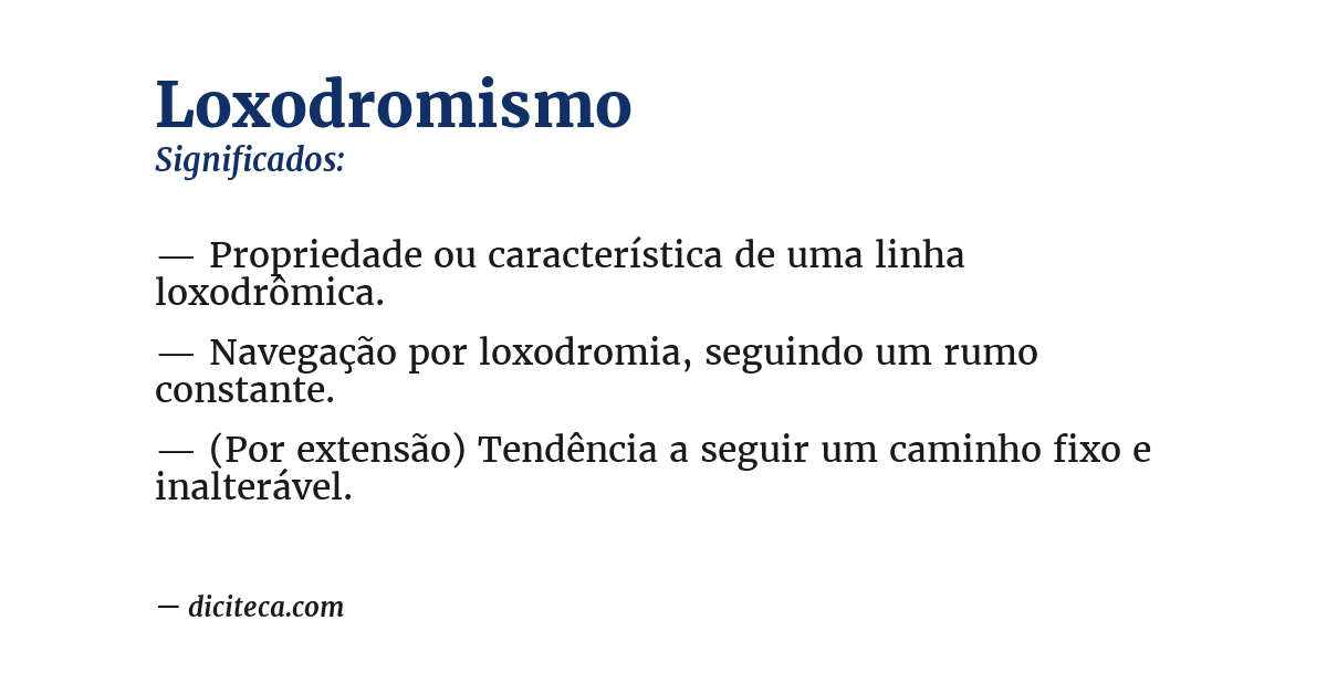 Significado de loxodromismo