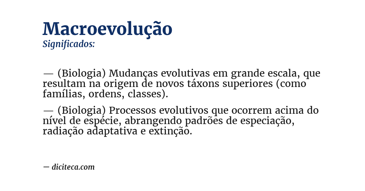 Significado de macroevolução