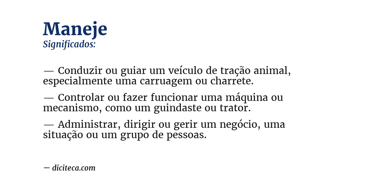 Significado de maneje