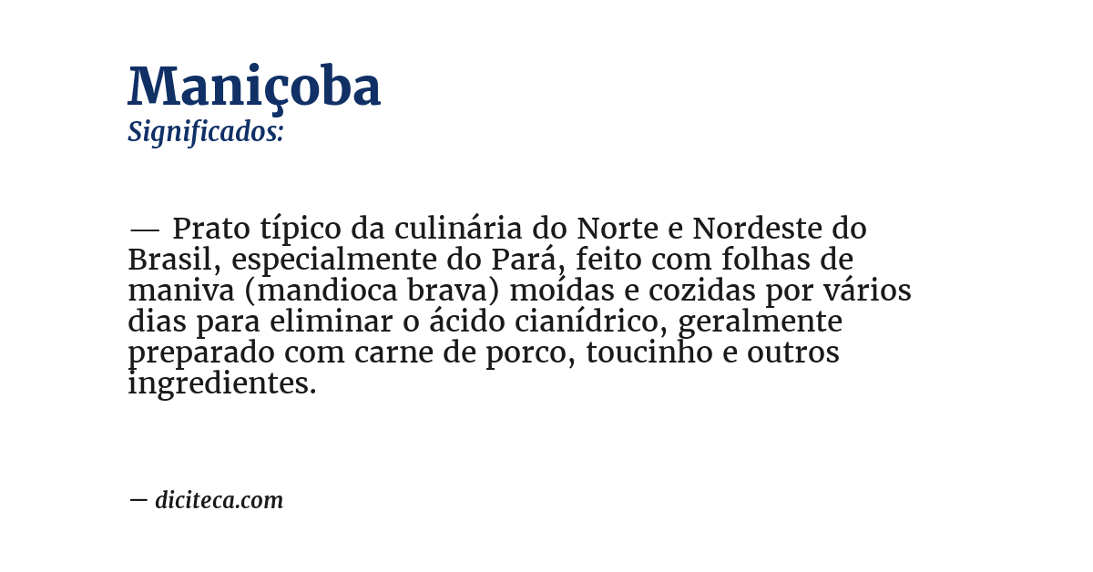 Significado de maniçoba