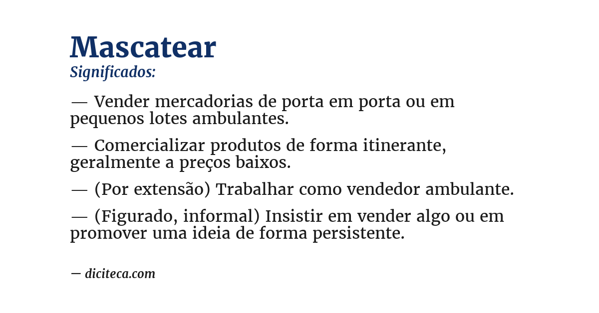 Significado de mascatear