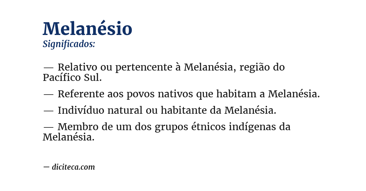 Significado de melanésio