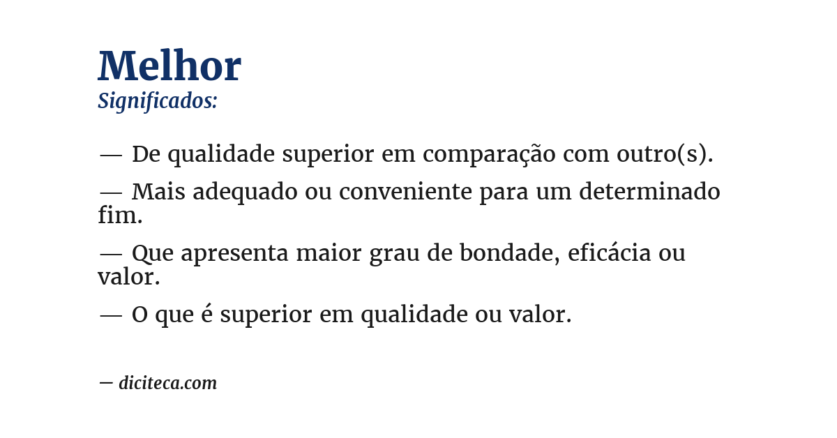 Significado de melhor