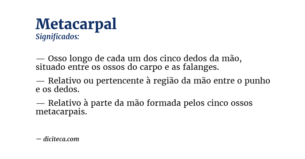 Significado de metacarpal