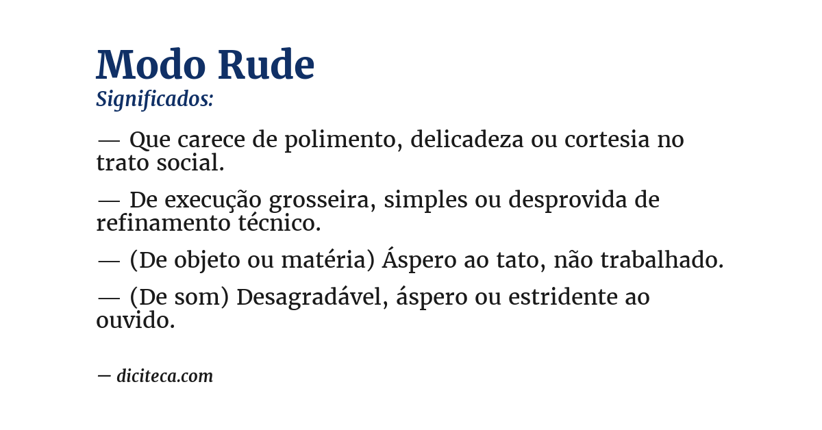 Significado de modo rude