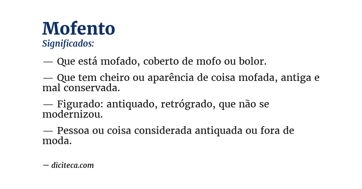 Significado de mofento
