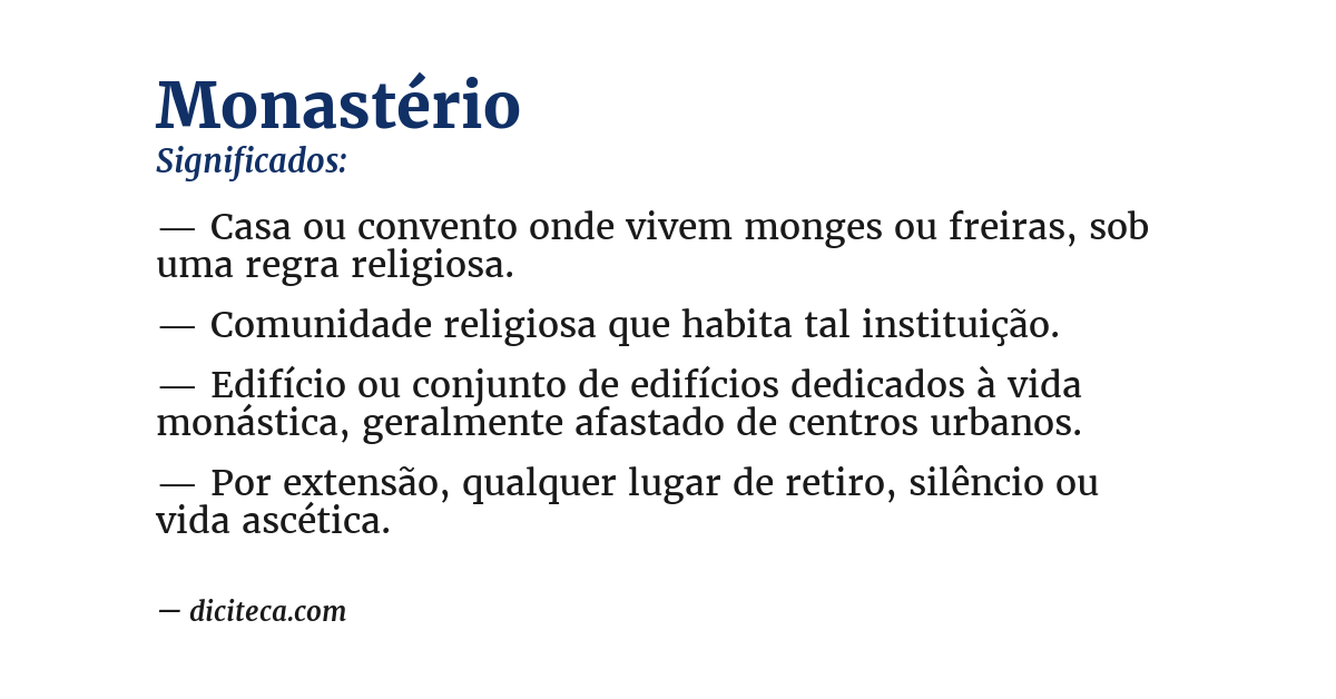 Significado de monastério