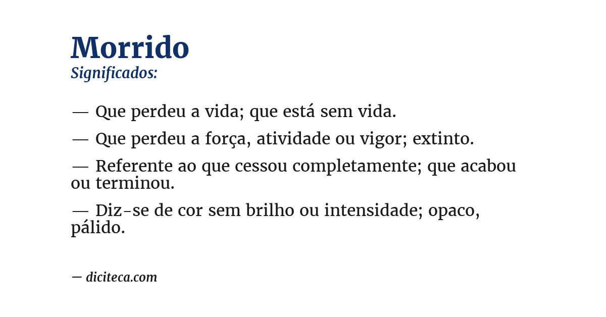 Significado de morrido
