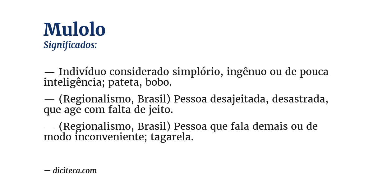Significado de mulolo