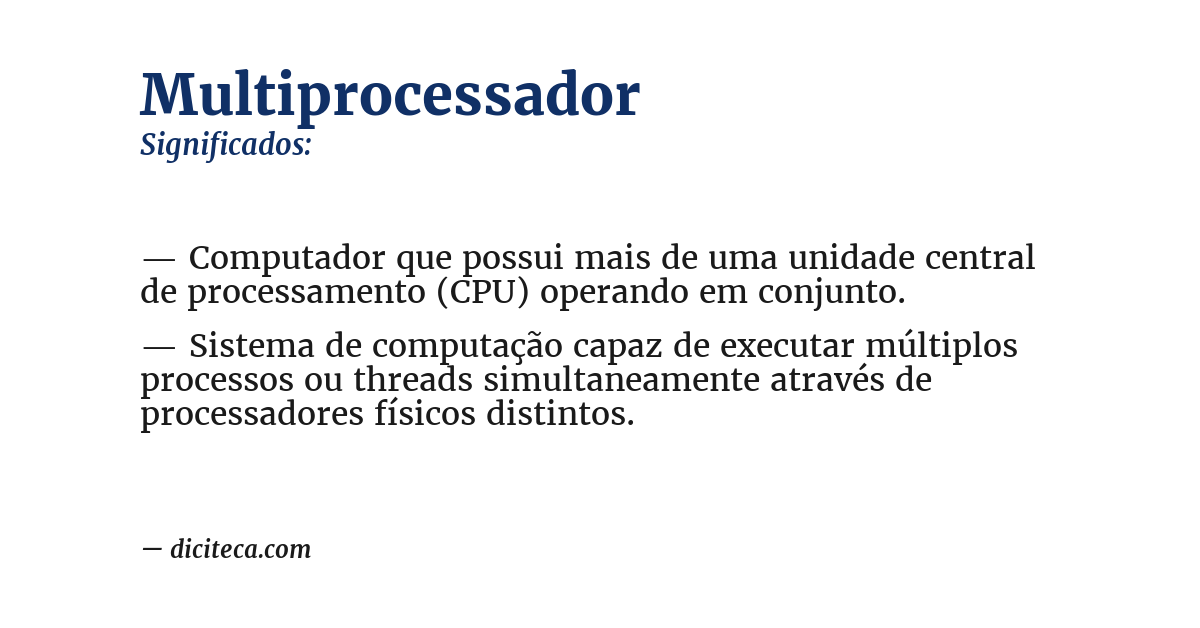 Significado de multiprocessador