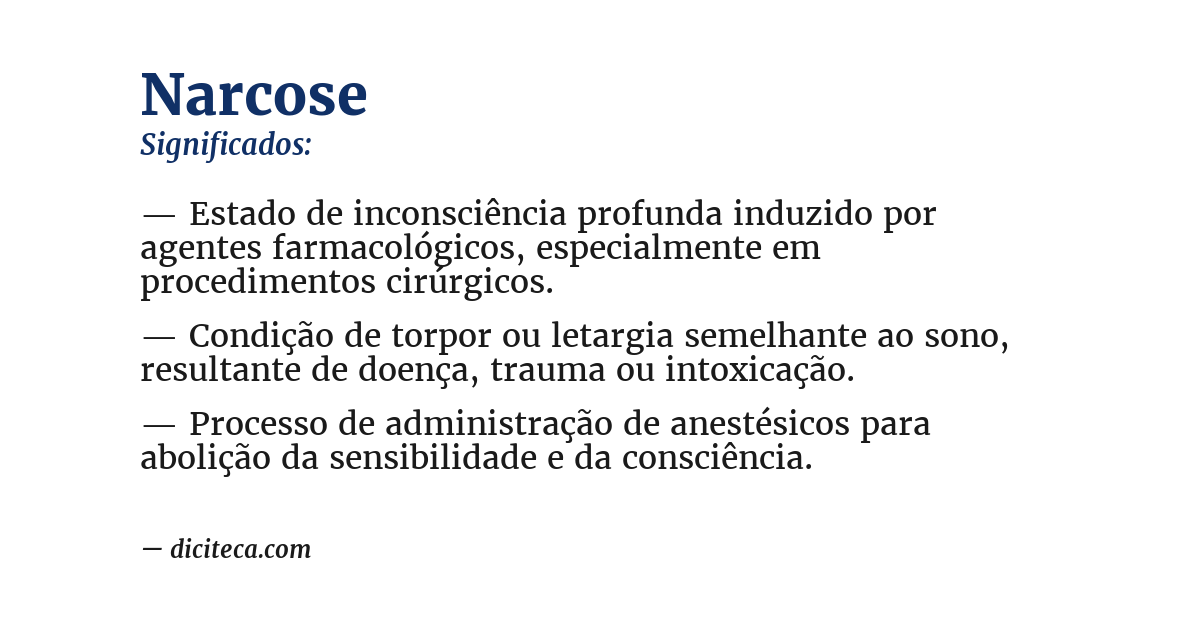 Significado de narcose