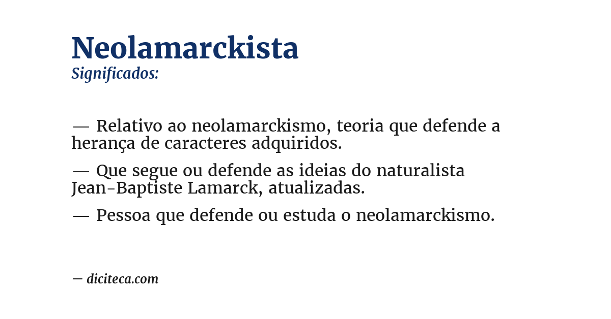 Significado de neolamarckista