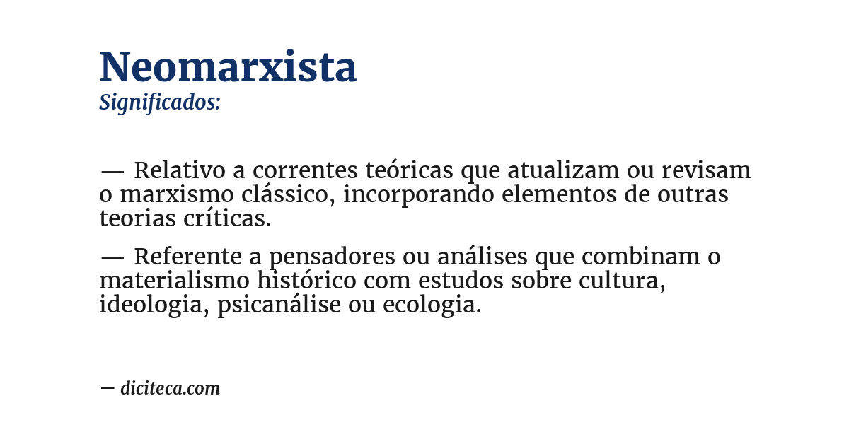 Significado de neomarxista