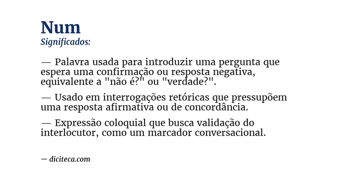 Significado de num