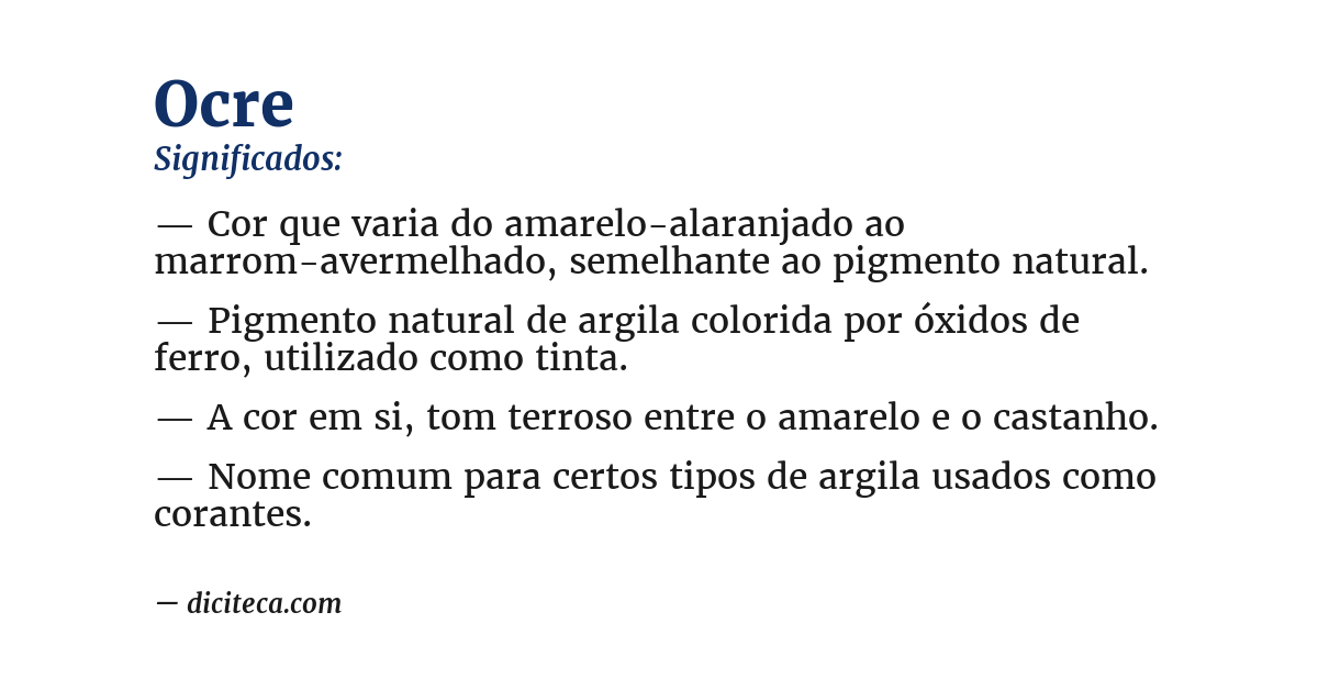 Significado de ocre