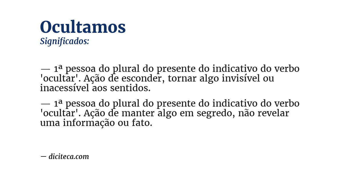 Significado de ocultamos