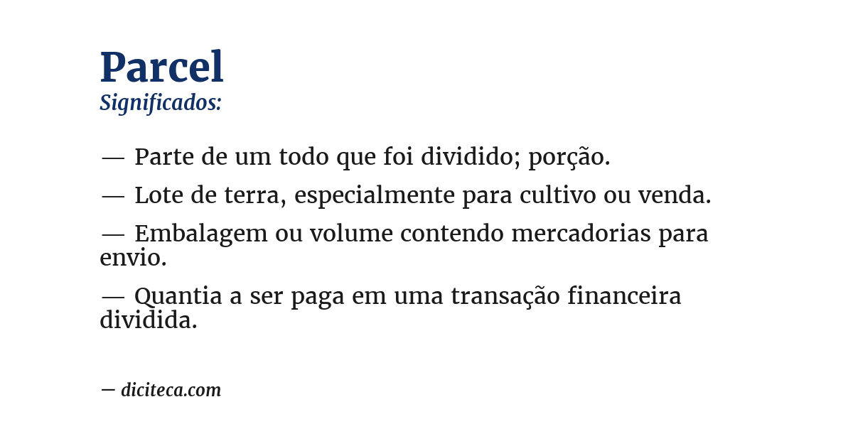 Significado de parcel