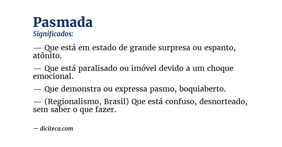 Significado de pasmada
