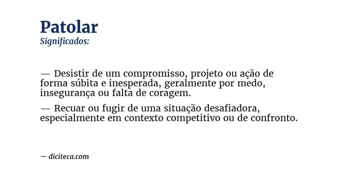 Significado de patolar