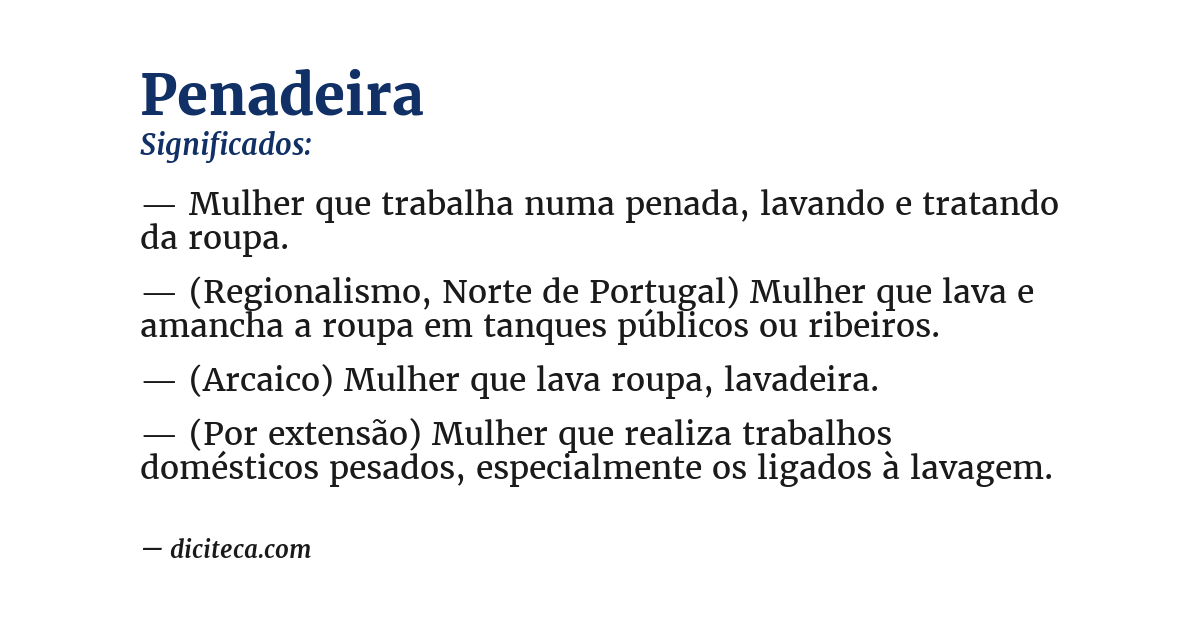 Significado de penadeira