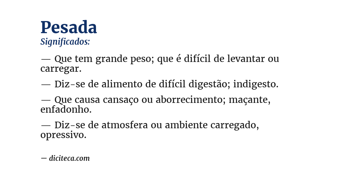Significado de pesada