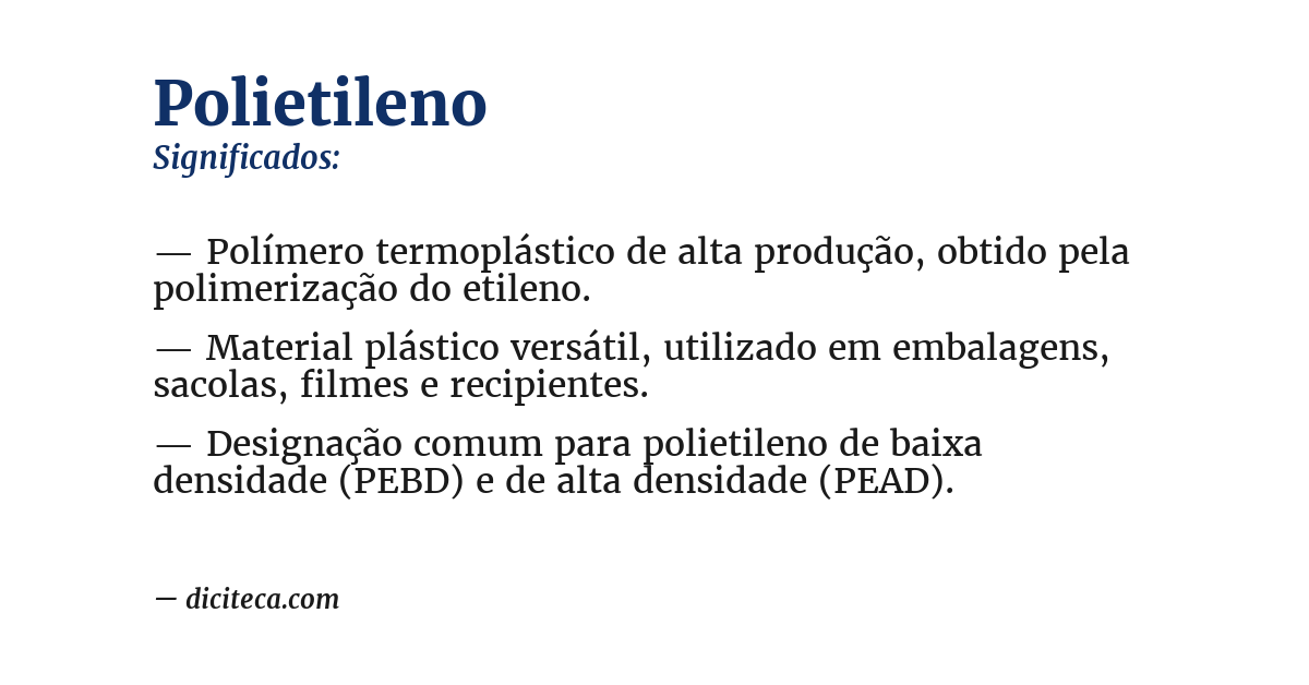 Significado de polietileno