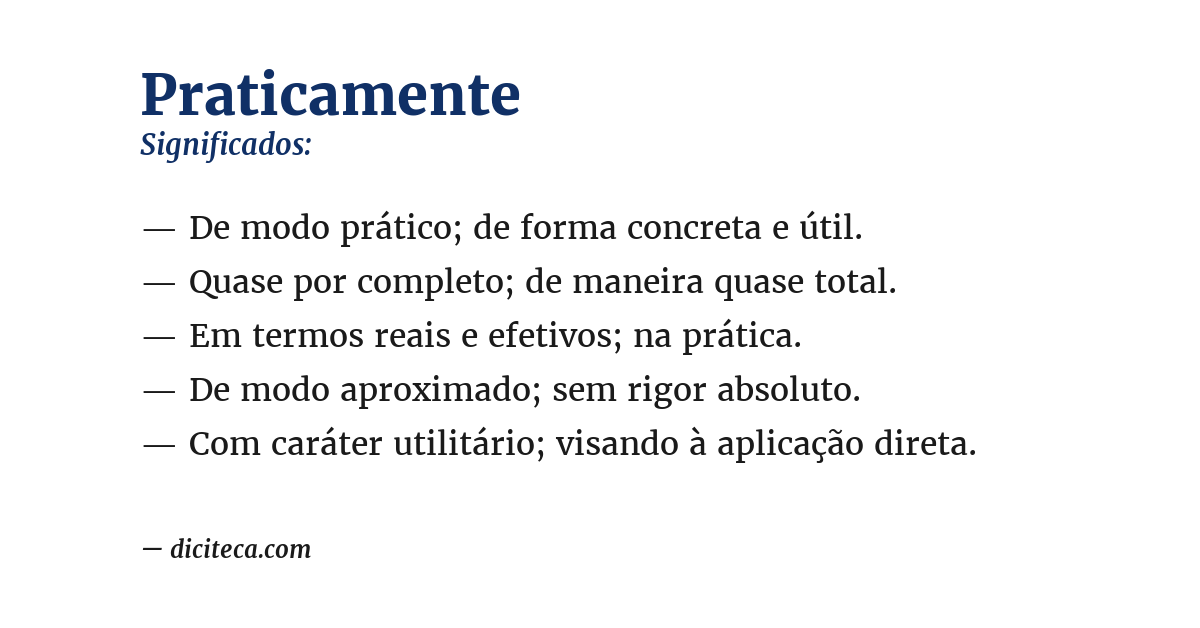 Significado de praticamente