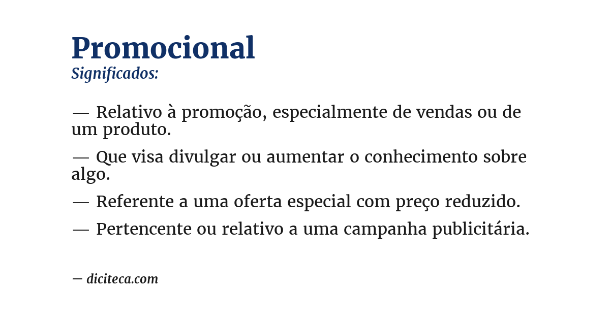 Significado de promocional
