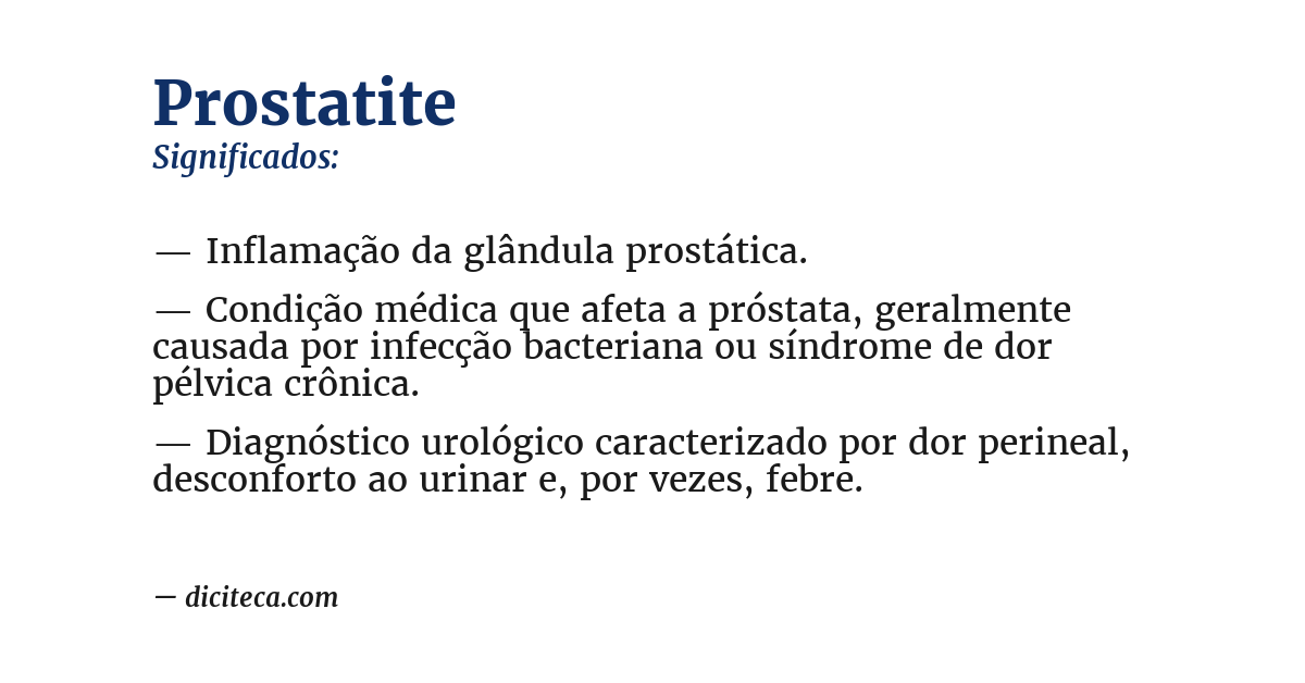 Significado de prostatite