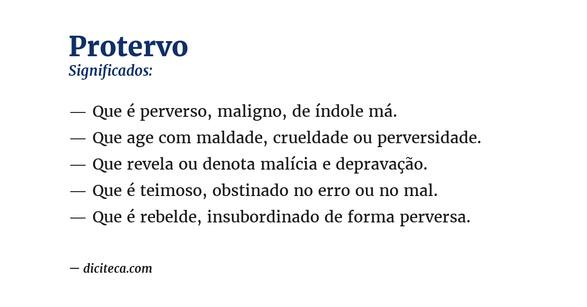 Significado de protervo