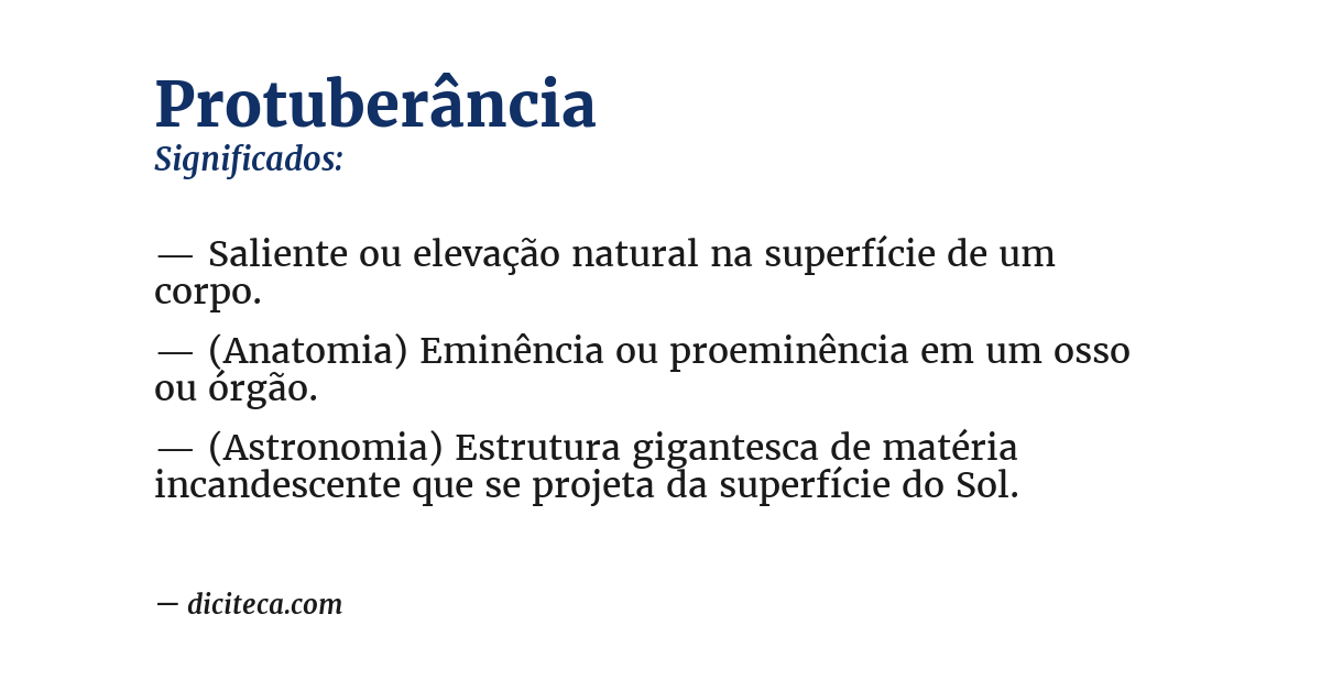 Significado de protuberância